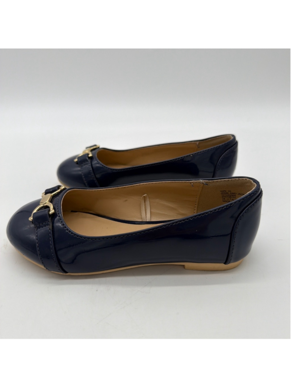 Janie and Jack Dress Shoes Navy Gold Flats Size 10 (Toddler Girl) - Picture 5 of 6